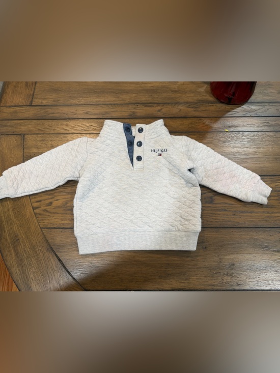 Tommy Hilfiger Other - Tommy Hilfiger Heather Gray Quilted Kids Pullover 24M